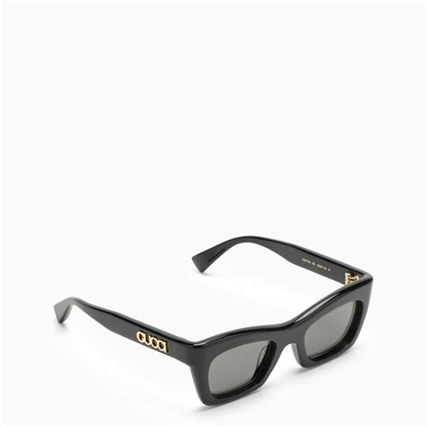 occhiali gucci rettangolari neri|Occhiale rettangolare in acetato nero .